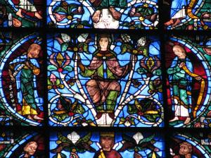 Mary with , Jesse Tree Window, Chartres Cathedral, France